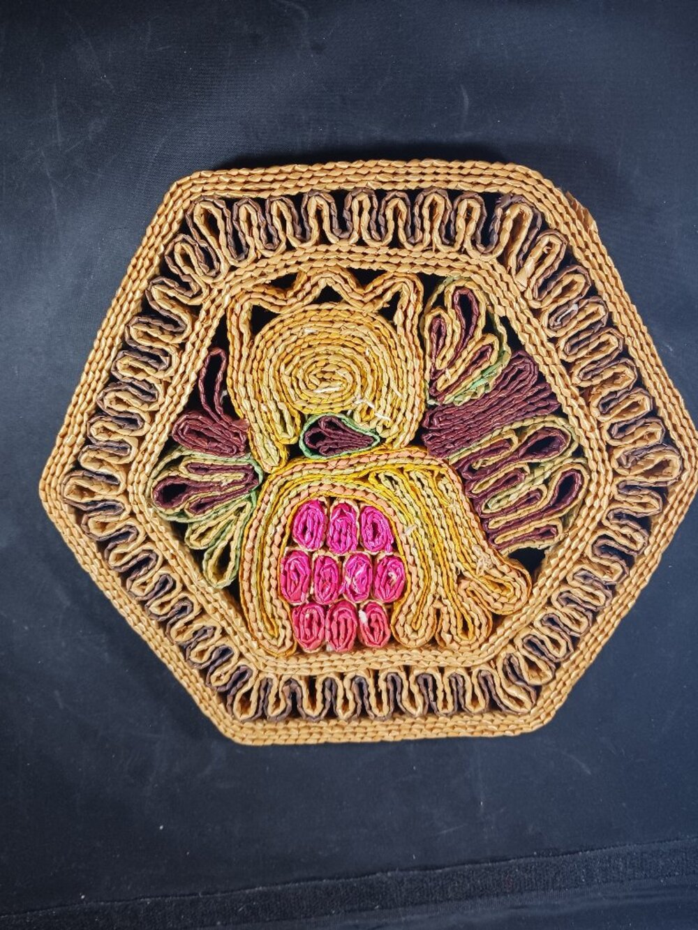 Wicker Rattan Hot Pads Trivets Wall Decor Boho MCM Retro Style